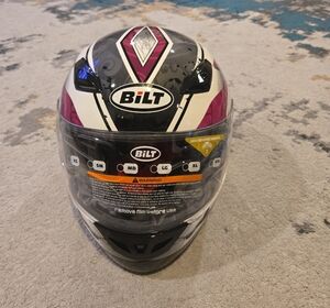 BiLT Black and White Helmet with Pink Accents
